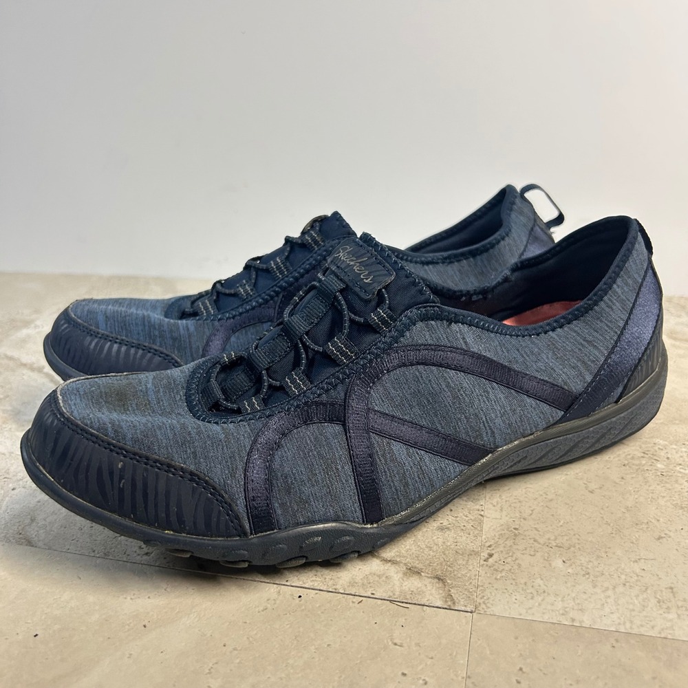 Skechers 22499 Bungee Slip On Sneakers Navy Blue Womens Size 9 Walking Shoes
